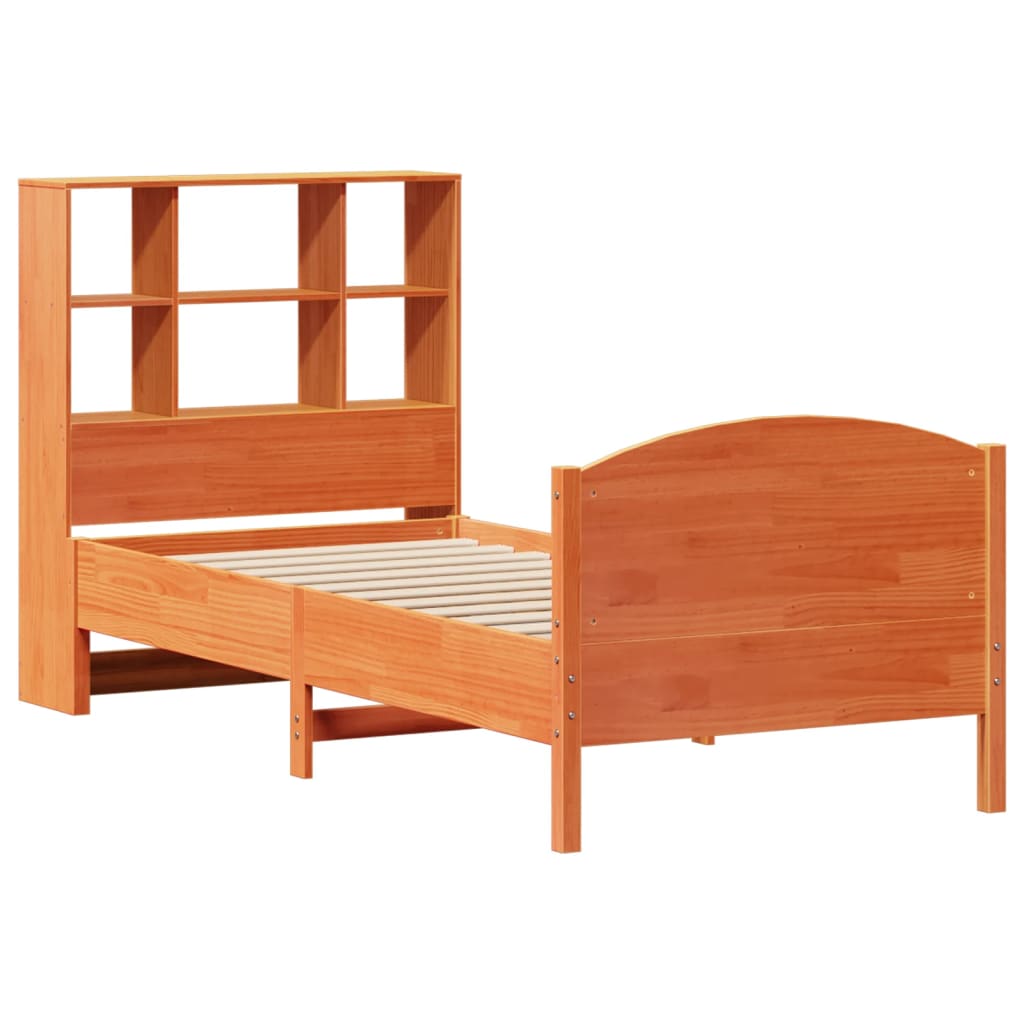 Letto Libreria Senza Materasso Marrone Cera 75x190 Cm In Pino - Image 6