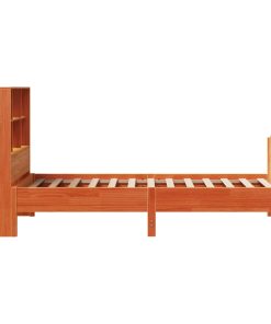 Letto Libreria Senza Materasso Marrone Cera 75x190 Cm In Pino