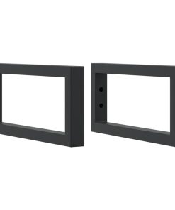 Reggimensole Per Lavabo 2 Pz Nere Rettangolari In Acciaio