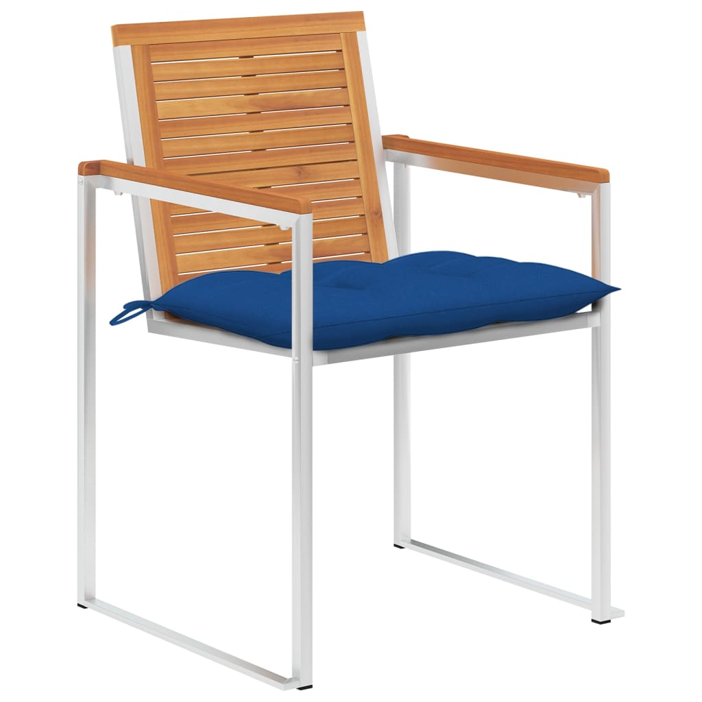 Sedie Da Giardino Con Cuscini 6 Pz In Legno Massello Di Acacia - Image 2