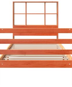 Letto Libreria Senza Materasso Marrone Cera 75x190 Cm Legno
