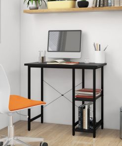 Scrivania Per Computer Nera 80x40x72 Cm In Mdf E Metallo