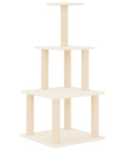 Albero Per Gatti Con Tiragraffi In Sisal Crema 111 cm
