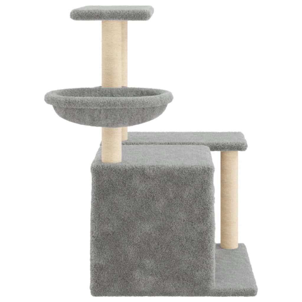 Albero Per Gatti Con Tiragraffi In Sisal Grigio Chiaro 83 cm - Image 3