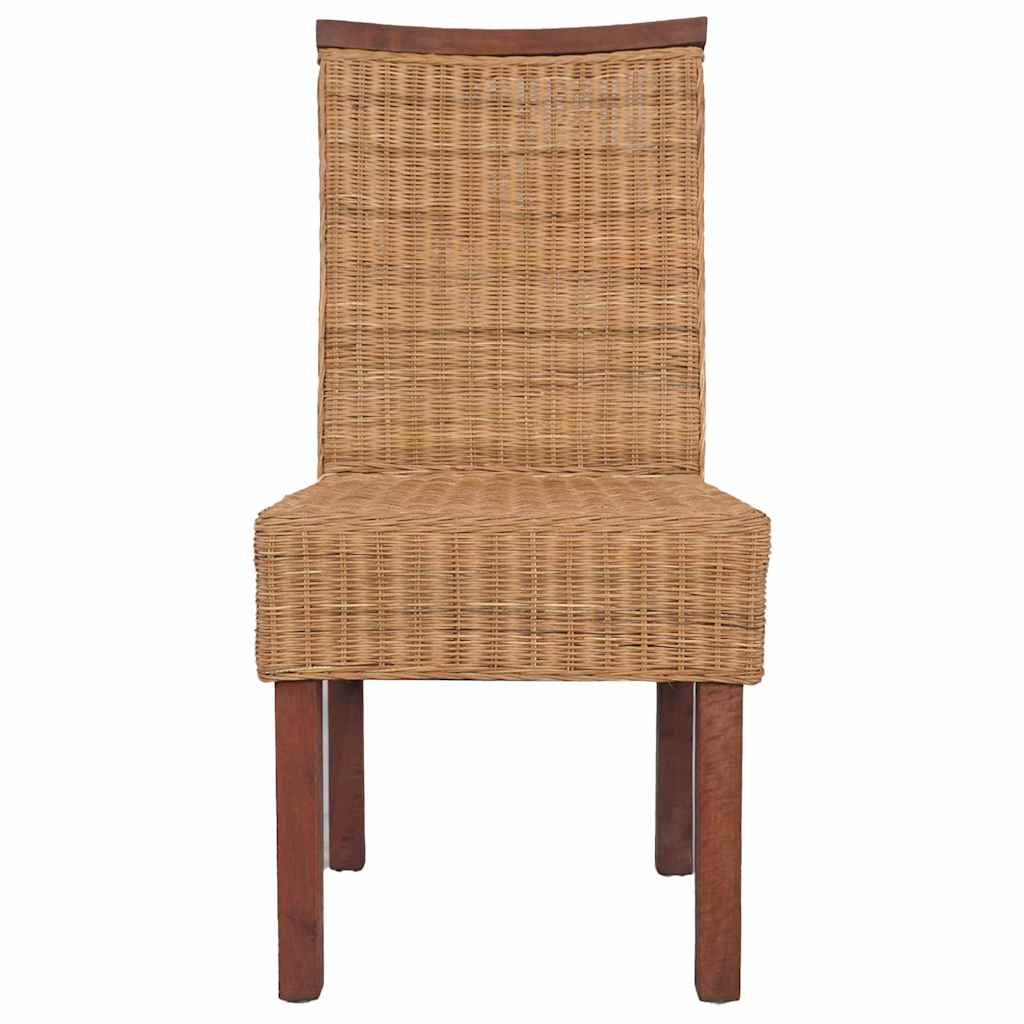 Sedie Da Pranzo 4 Pz Marroni In Rattan Naturale - Image 6