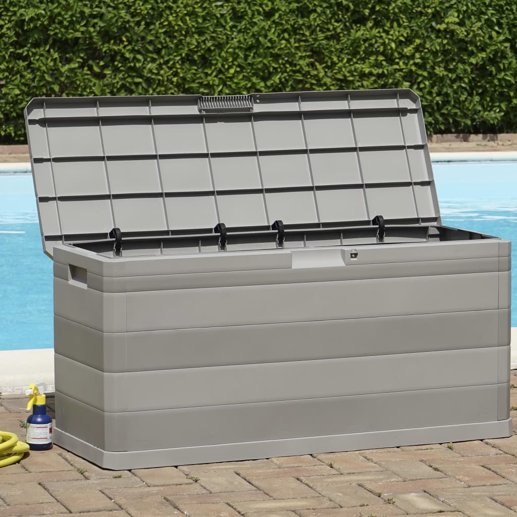 Baule Da Giardino Grigio 117x45x56 cm
