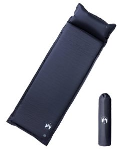 Materasso Campeggio Autogonfiabile Con Cuscini 1 Persona Grigio