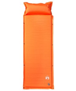 Materasso Campeggio Autogonfiabile Cuscini 1 Persona Arancio