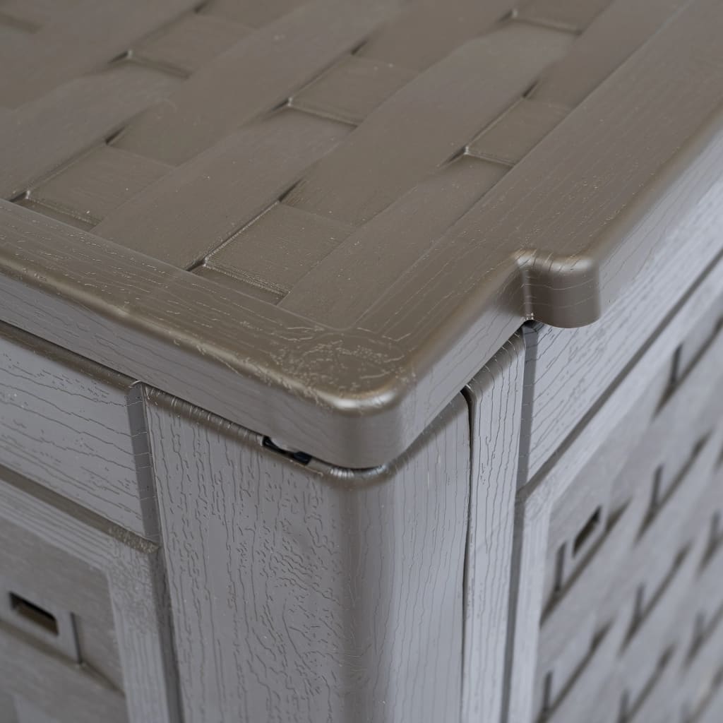 Compostiere 2 Pz Marrone 60x60x83cm 600 L In Rattan Di Plastica