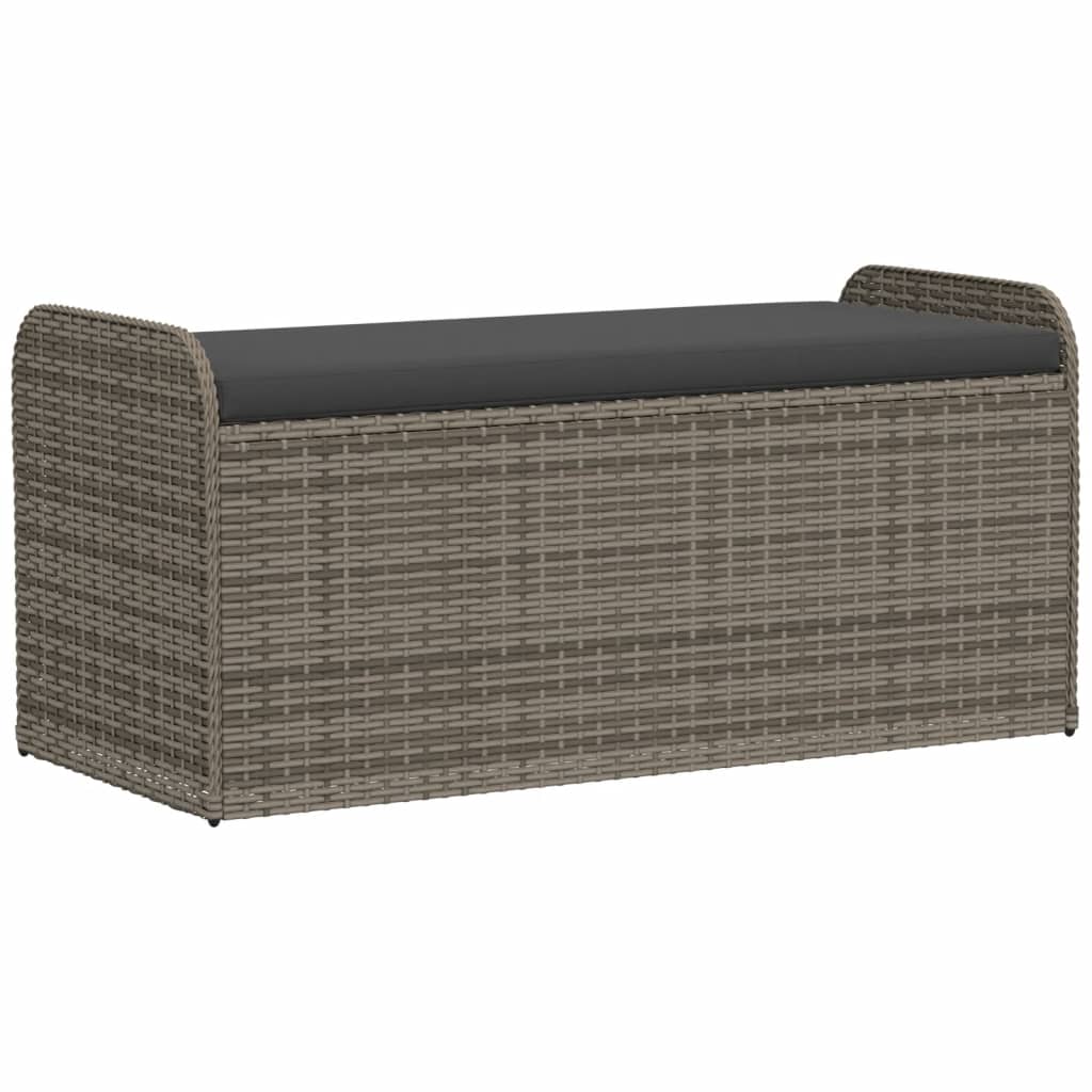 Cassapanca Con Cuscino Grigia 115x51x52 Cm In Polyrattan