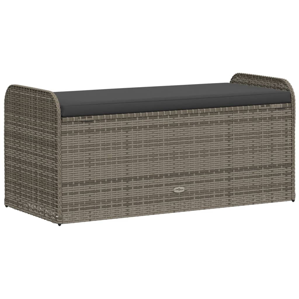 Cassapanca Con Cuscino Grigia 115x51x52 Cm In Polyrattan - Image 6