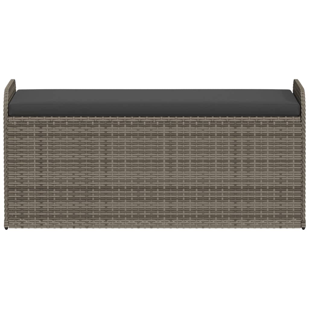 Cassapanca Con Cuscino Grigia 115x51x52 Cm In Polyrattan - Image 3
