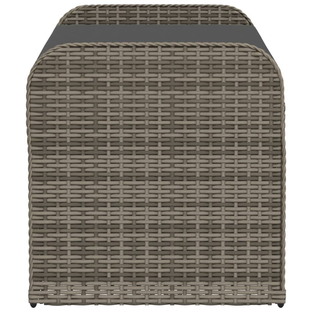 Cassapanca Con Cuscino Grigia 115x51x52 Cm In Polyrattan - Image 4