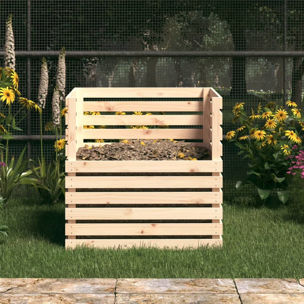 Compostiera 80x80x78 Cm In Legno Massello Di Pino