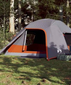 Tenda Da Campeggio A Cupola 4 Persone Grigia Impermeabile