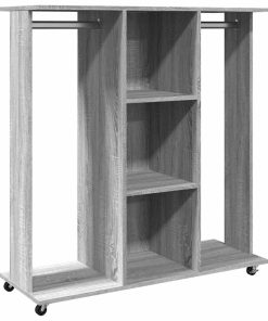 Armadio Con Ruote Grigio Sonoma 102x38x110 Cm Legno Multistrato