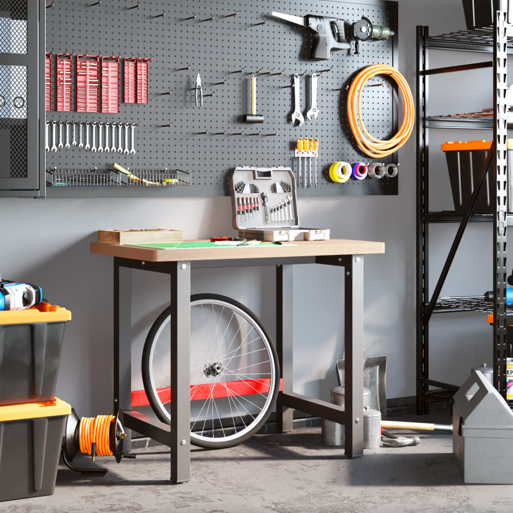 Banco Lavoro 100x60x83 Cm Legno Massello Faggio Rettangolare - Image 2