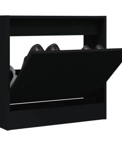 Scarpiera Nera 60x21x57 Cm In Legno Multistrato