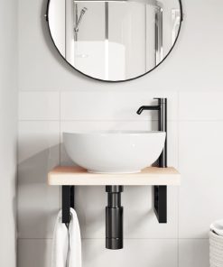 Reggimensole Per Lavabo 2 Pz Nere Rettangolari In Acciaio