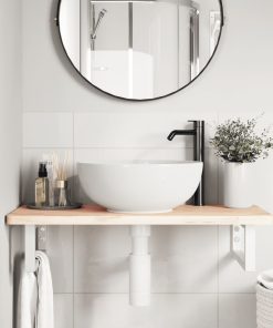 Reggimensole Per Lavabo 2 Pz Bianche Rettangolari In Acciaio