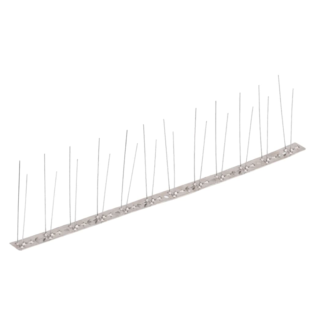 Set Dissuasori Per Uccelli E Piccioni 20 Pz Acciaio 2 File 10 M