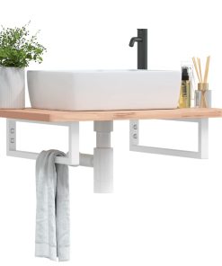 Reggimensole Per Lavabo 2 Pz Bianche Rettangolari In Acciaio