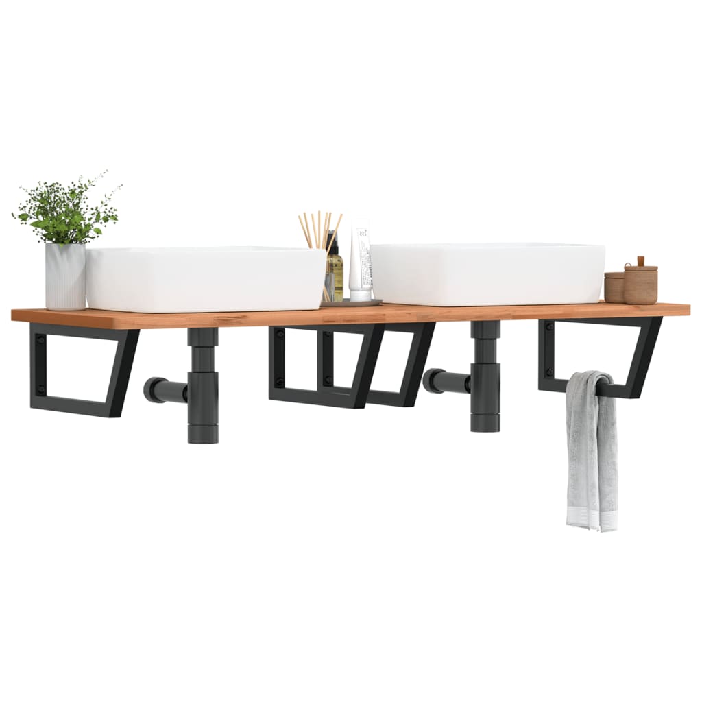 Reggimensole Per Lavabo 2 Pz Nere Trapezio In Acciaio - Image 5