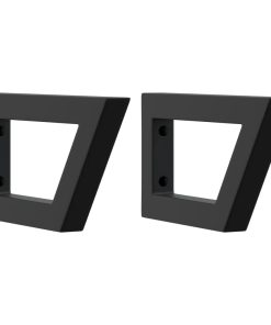 Reggimensole Per Lavabo 2 Pz Nere Trapezio In Acciaio