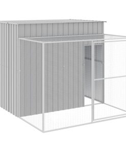 Casetta Cani Corsa Grigio Chiaro 214x253x181 Cm Acciaio Zincato