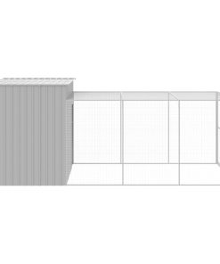 Casetta Cani Corsa Grigio Chiaro 214x457x181 Cm Acciaio Zincato