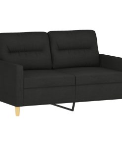 Set Di Divani 3 Pz Con Cuscini Nero In Tessuto