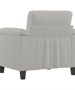 Poltrona Grigio Chiaro 60 Cm In Tessuto Microfibra