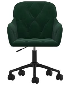 Sedie Da Pranzo Girevoli 2 Pz Verde Scuro In Velluto