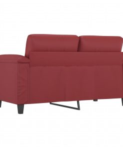Divano A 2 Posti Rosso Vino 120 Cm In Similpelle