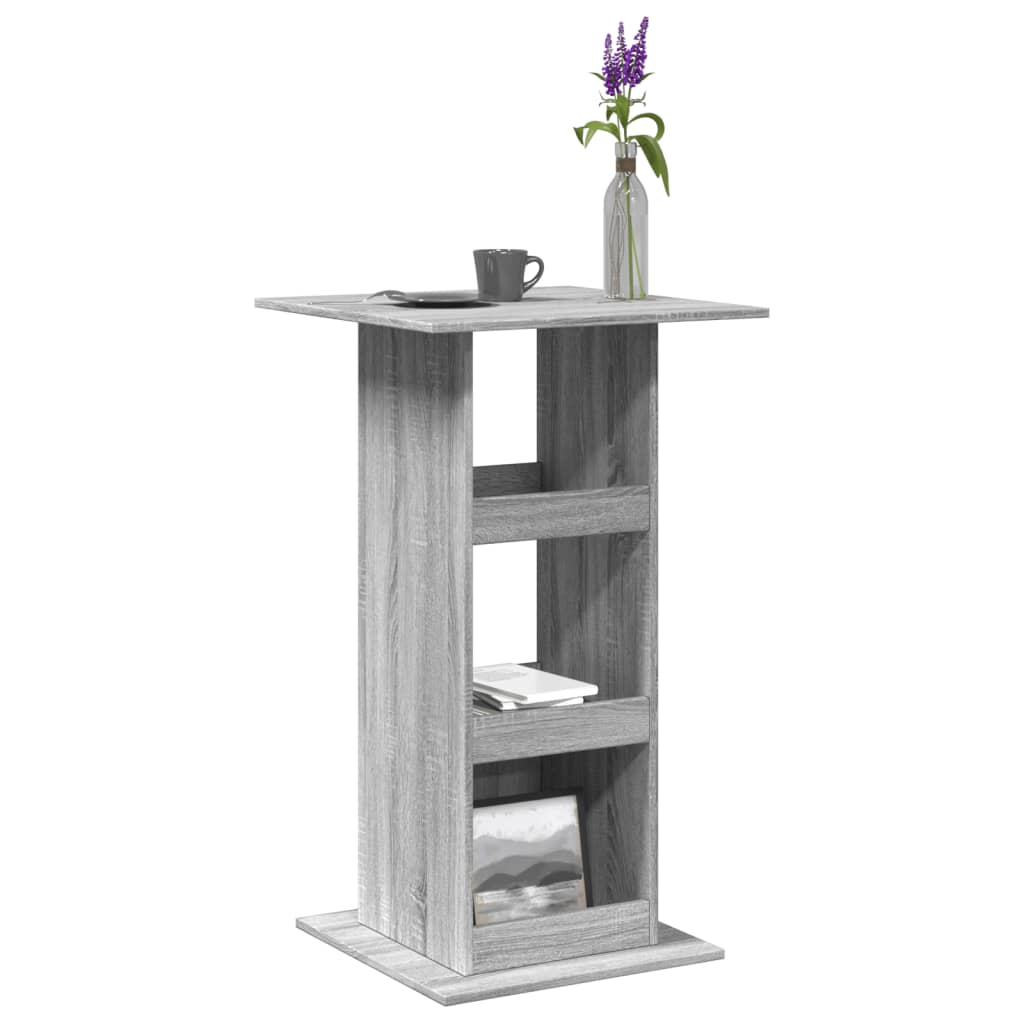Tavolo Bar Portaoggetti Grigio Sonoma 60x60x102 Cm Multistrato