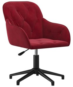 Sedia Da Ufficio Girevole Rosso Vino In Velluto