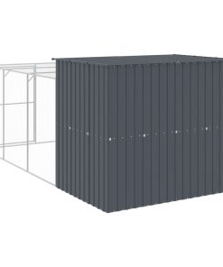 Casetta Cani Con Corsa Antracite 214x457x181 Cm Acciaio Zincato