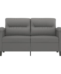 Divano A 2 Posti Grigio Scuro 120 Cm In Tessuto Microfibra