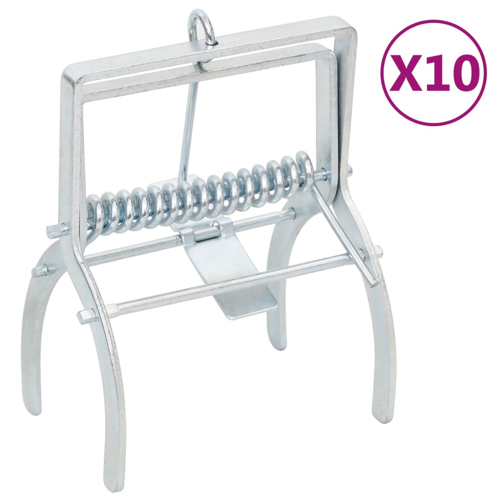 Trappole Per Talpe 10 Pz Argento Acciaio Zincato
