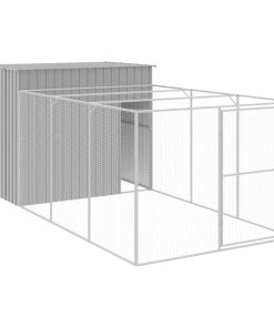 Casetta Cani Corsa Grigio Chiaro 214x457x181 Cm Acciaio Zincato
