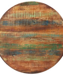 Tavolo Da Pranzo Ø110x78cm Legno Massello Di Recupero E Acciaio