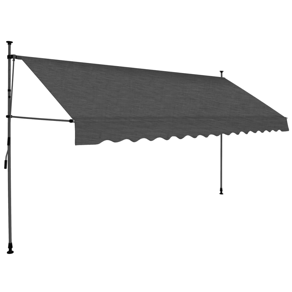 Tenda Da Sole Retrattile Manuale Con Led 350 Cm Antracite - Image 2