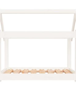 Cuccia Per Cani Bianca 81x60x70 Cm In Legno Massello Di Pino