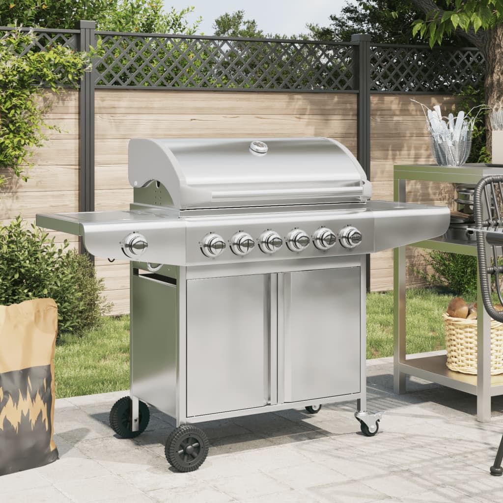 Griglia Barbecue A Gas Con 7 Bruciatori Argento In Acciaio