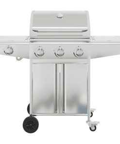 Griglia Barbecue A Gas Con 4 Bruciatori Argento In Acciaio