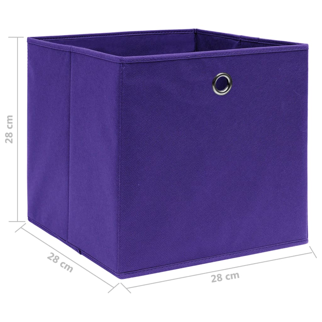 Contenitori 4 Pz In Tessuto Non Tessuto 28x28x28 Cm Viola