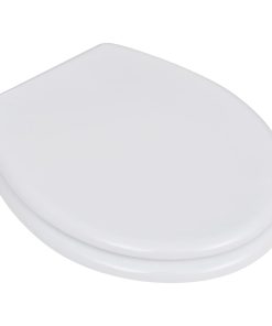 Sedile Wc In Mdf Con Coperchio Design Semplice Bianco