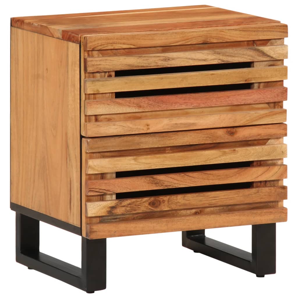 Comodino 40x34x46 Cm In Legno Massello Di Acacia - Image 3
