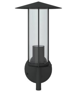 Applique Da Esterno Nera In Acciaio Inossidabile