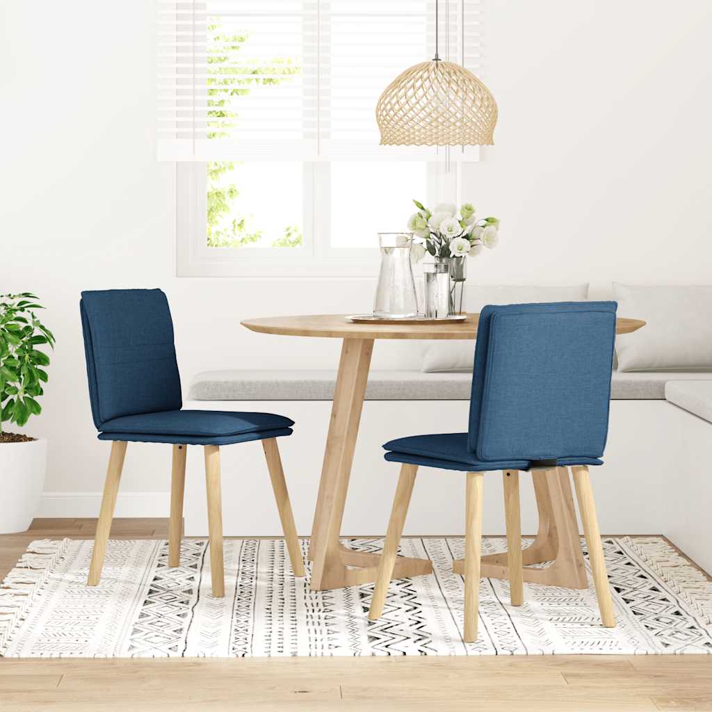Sedie Da Pranzo 2 Pz Blu In Tessuto - Image 6